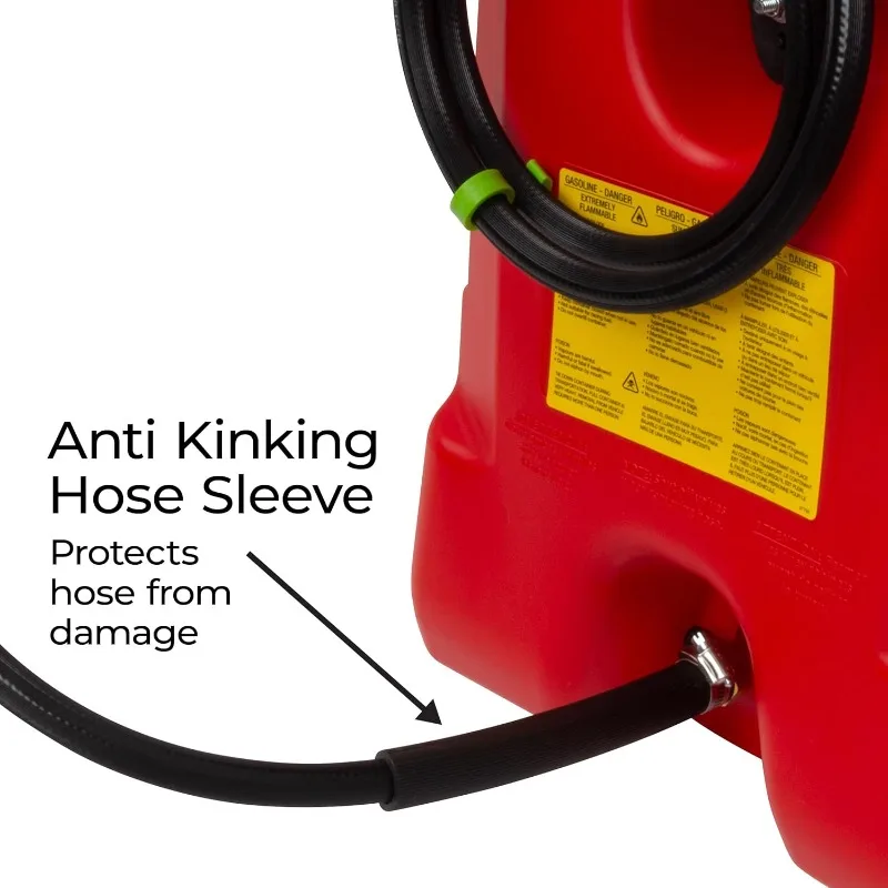 خزان وقود الغاز المحمول الصولجان، علبة حاوية مع مضخة سيفون، 14 جالون، أحمر