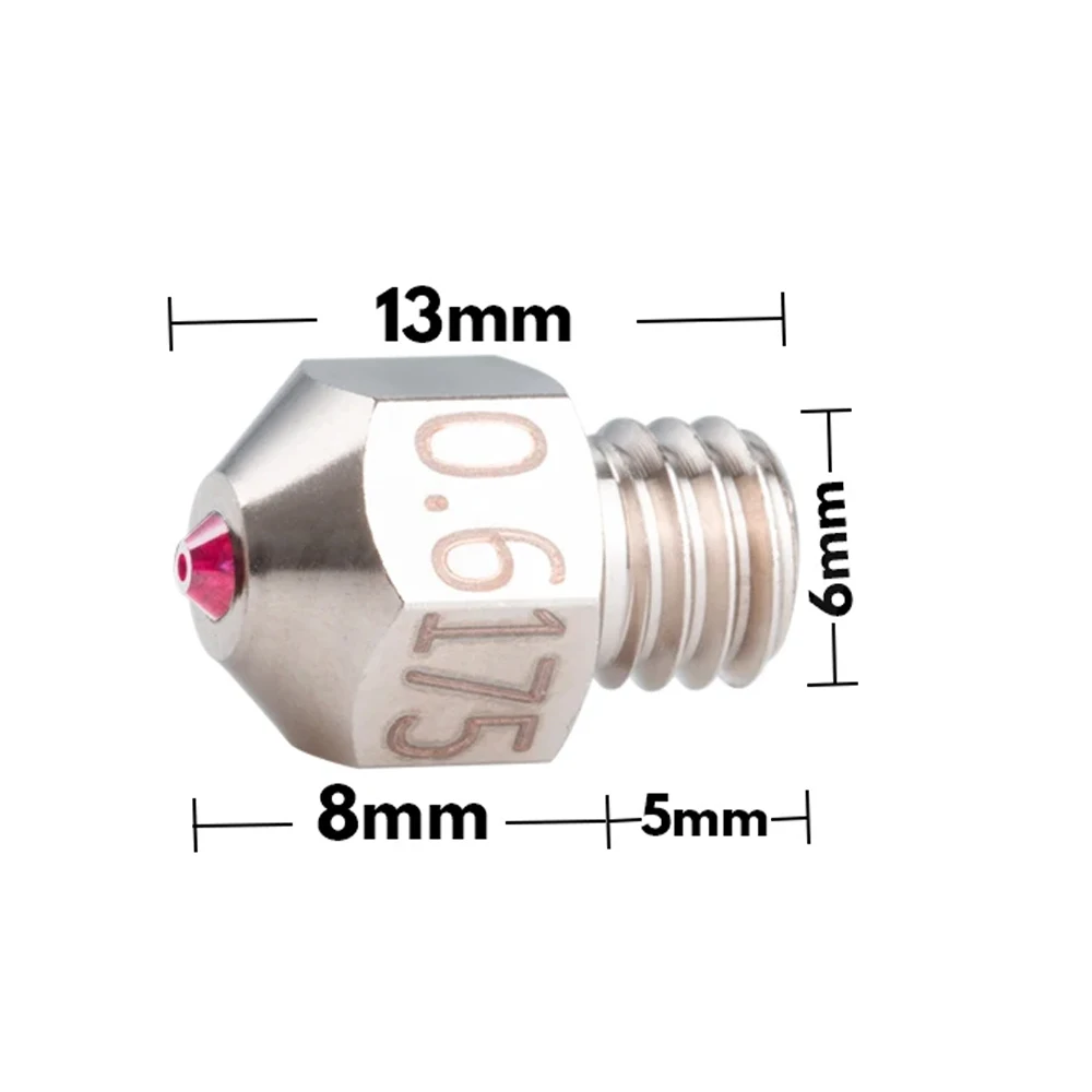 C Trianglelab MK8 Plated Copper Ruby Nozzle Ultra High Temperature Compatible With Special Materials PETG ABS PEI PEEK NYLON