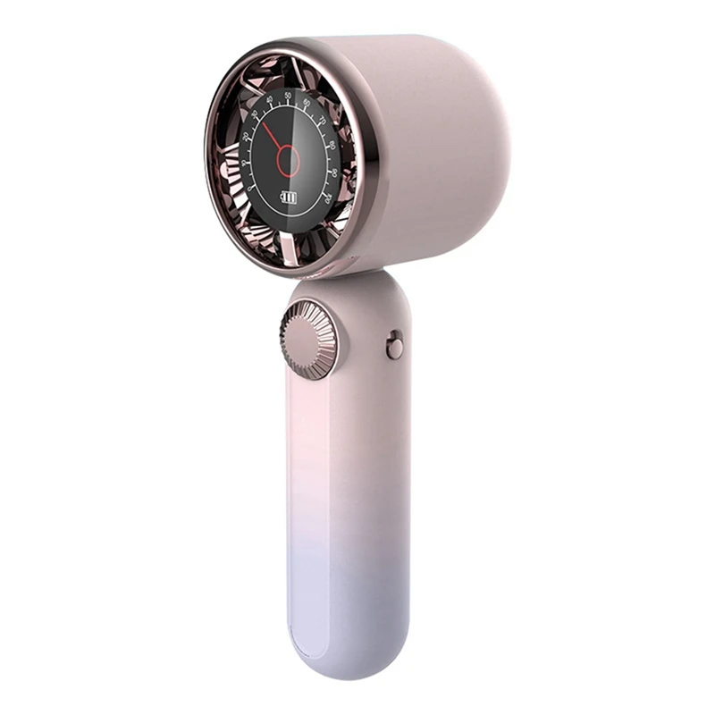 Handheld High -Speed Dial Fan Portable Leaf -Free Turbine High -Speed Handheld Small Fan Intelligent Number Showing Fan