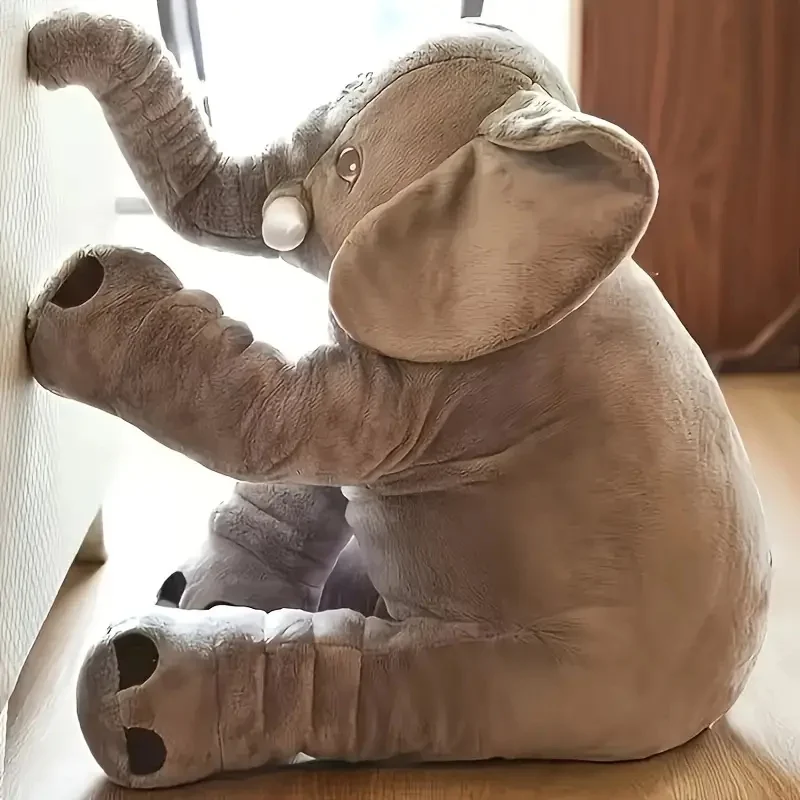 Funny Elephant Plush Cushion Fuzzy Animal Stuffed Cushions Comfortable Soft Sofa Throw Pillow Elephant Doll Home Decoration