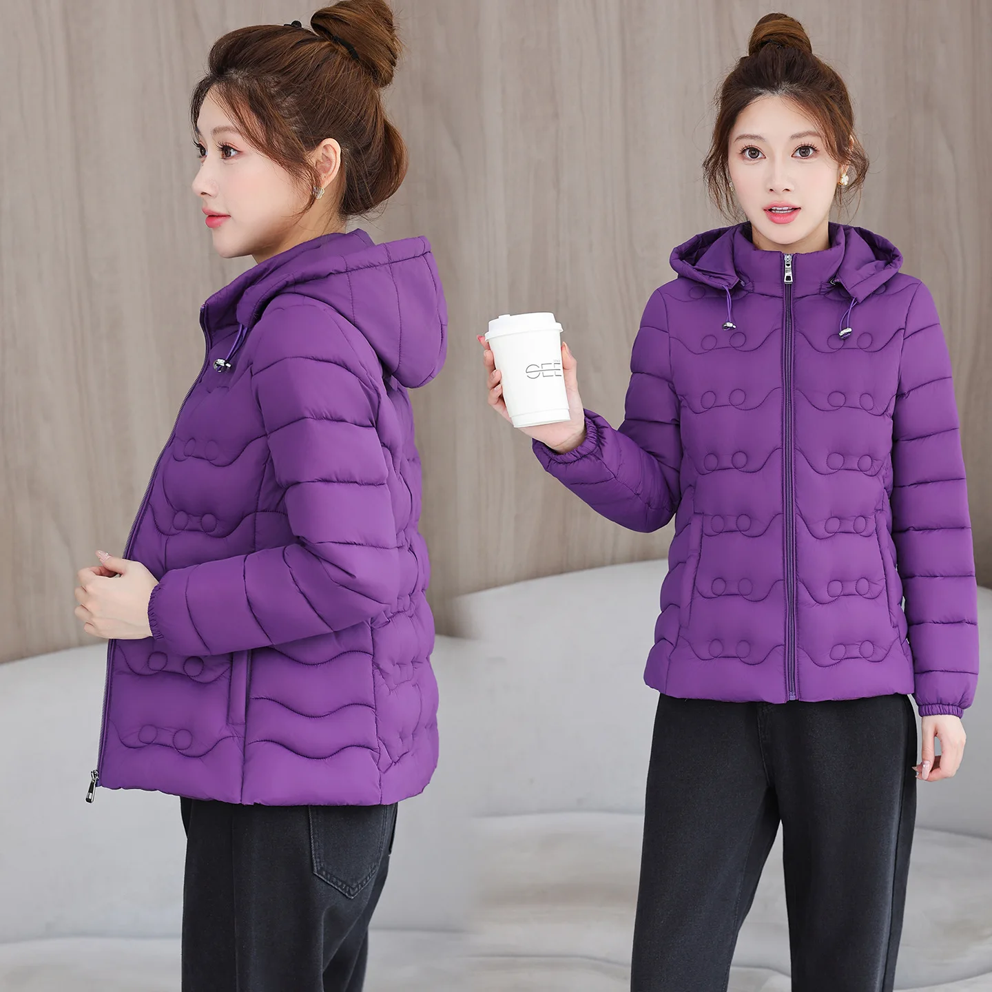 

Зимняя новая хлопковая пуховая куртка 2025 года, легкая и теплая корейская версия, утолщенная модная защита от холода