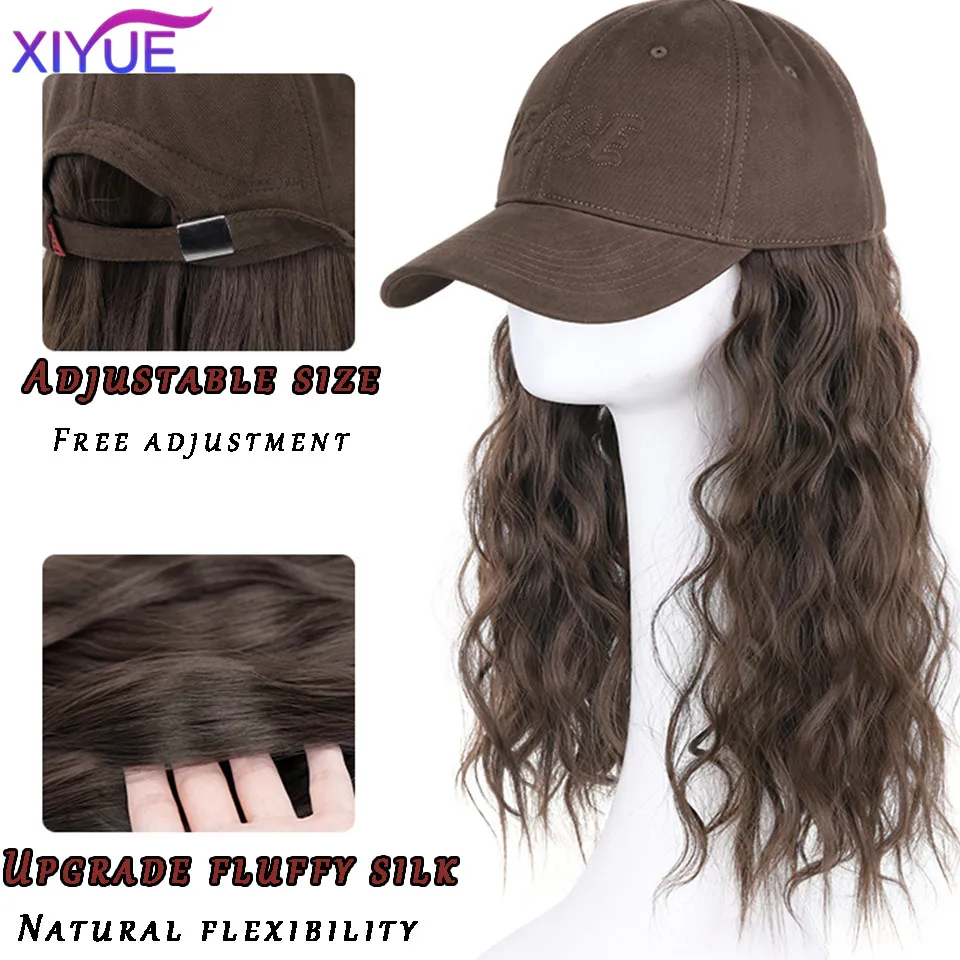 XIYUE  Hat wig all-in-one women\'s fashion wool curled wig hat women\'s 2023 new full head cover