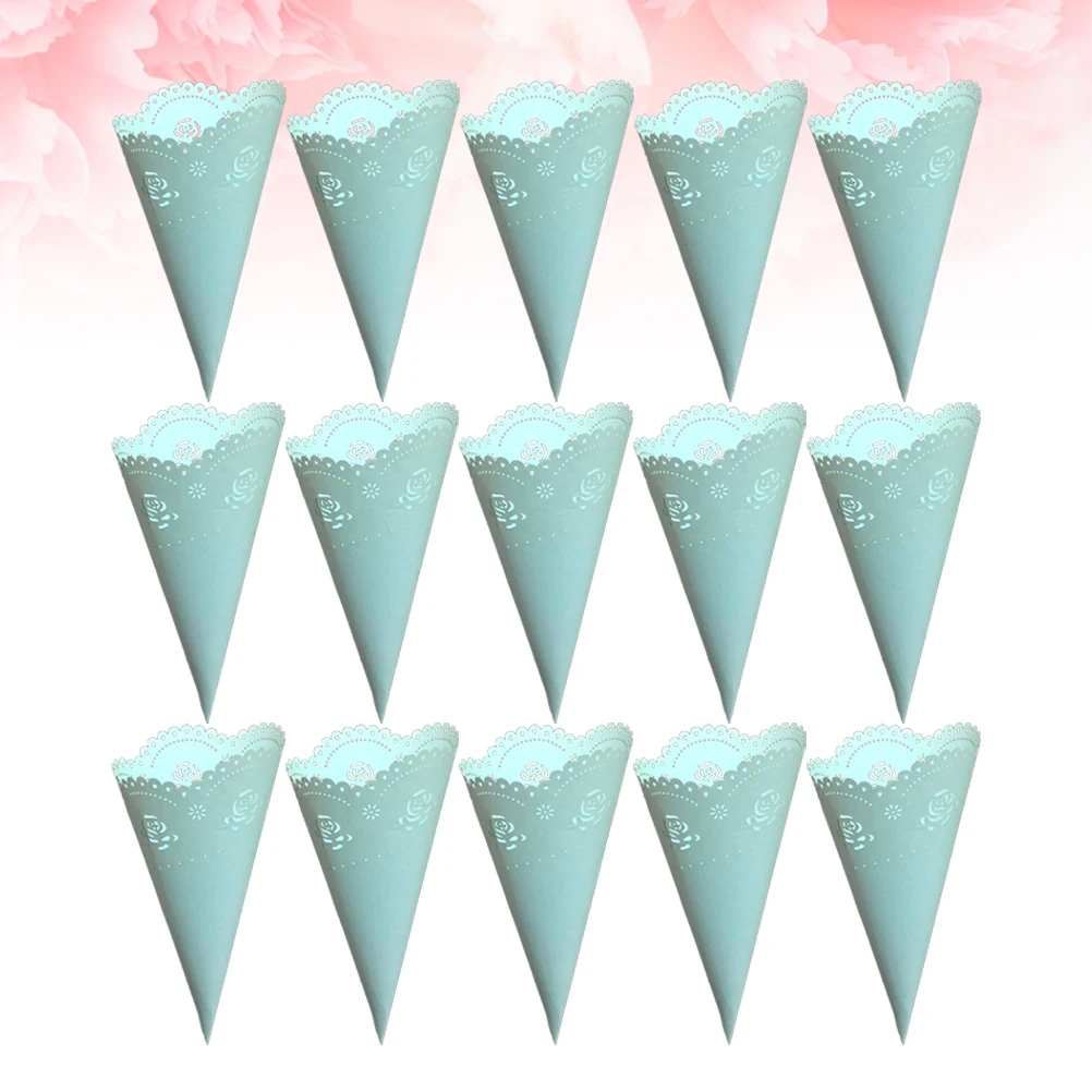 

20 PCS Confetti Sprinkled Cones Holder Hole Diy Decorative Paper Tasting Wedding Petal for