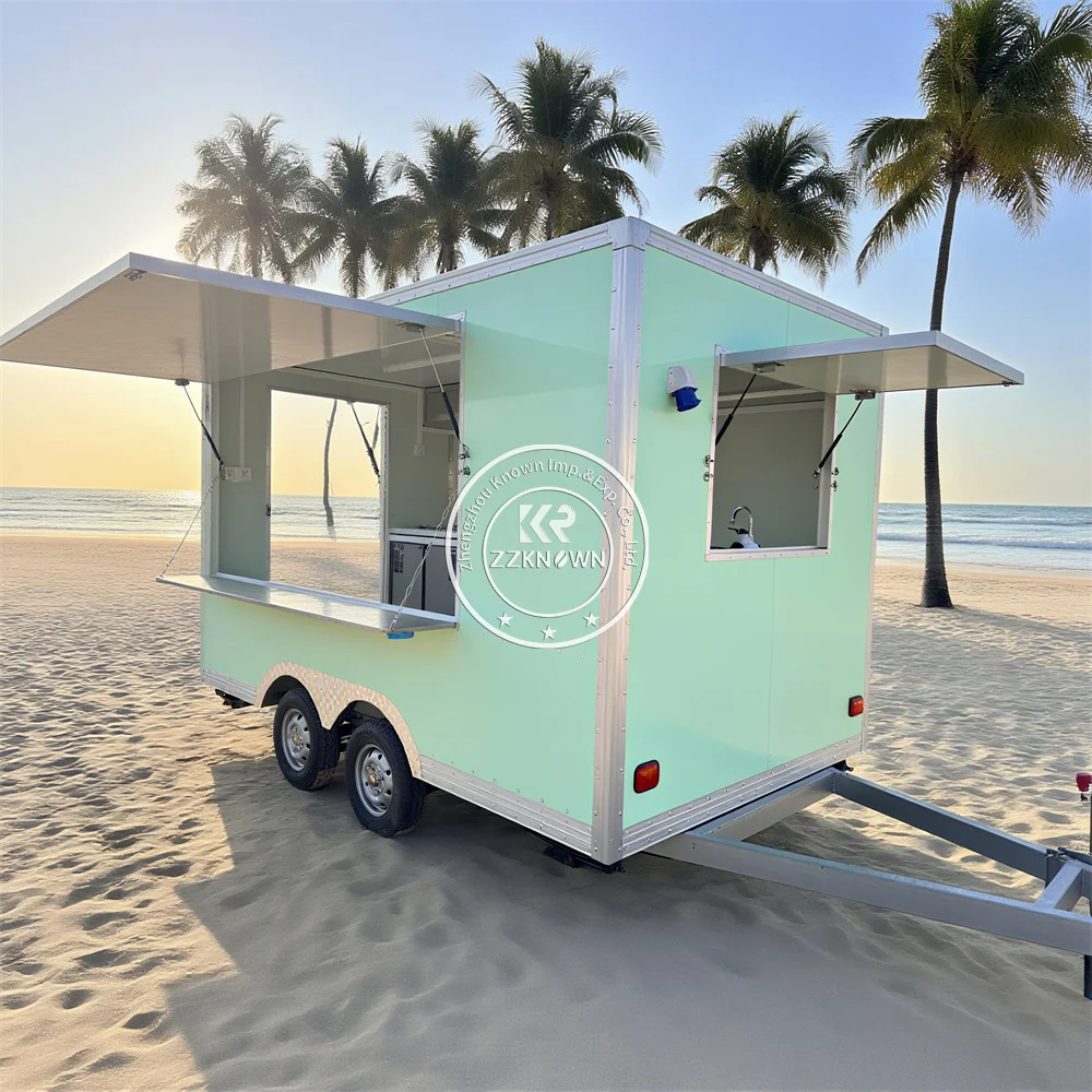 

Outdoor Kiosk Mobile Restaurant Snack Coffee Food Truck Trailer Custom Concession Fast Food Trailer With Full Kitchen