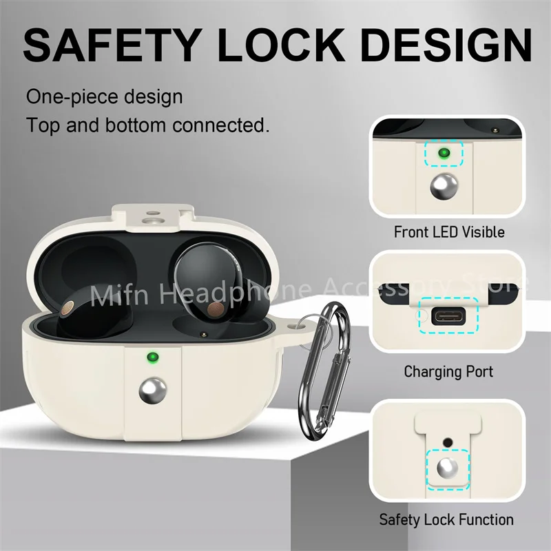 حافظة جلدية لسوني WF-1000XM5 ، غطاء حماية ناعم للرجال ، جلود فاخرة ، سيليكون ، 2023