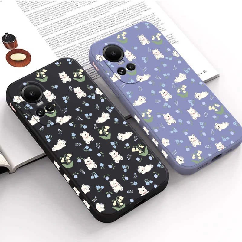 Reno 10 Doll Bear Silicone Phone Case For OPPO Reno 10 5F 5Pro 6Z 7Z 7Lite 7 8 8T 8Pro 10Pro 10ProPlus 12 12F 12Pro Cover