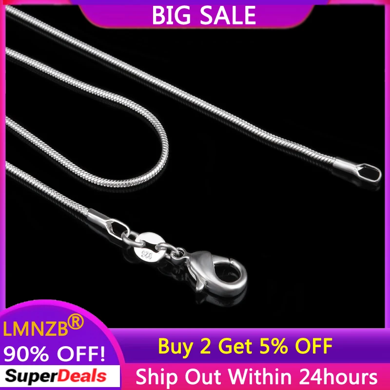 LMNZB Width 1mm Tibetan Silver Snake Chain Necklace Length 40cm-80cm For Diy Jewelry Making Chain for Pendant Necklace Bracelet