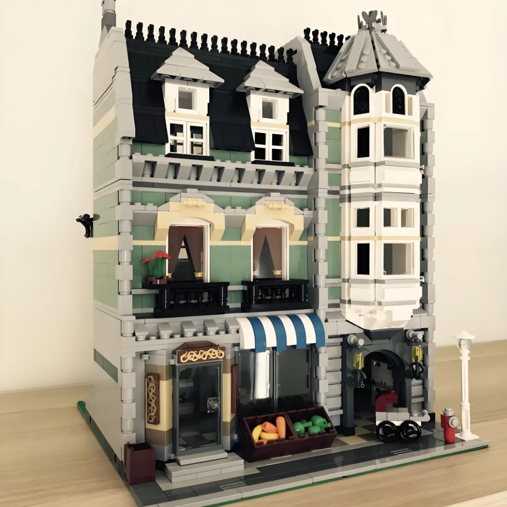 2352 piezas Creator City Street View, Arquitectura Europea, Tienda de Verduras, 10185, Bloques de Construcción, Rompecabezas, Modelo de Juguete, Regalos de Cumpleaños