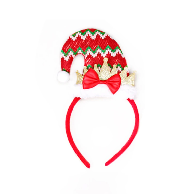 

*Good Quality Kids Adults Party Decoration Christmas Bow Hair Band Christmas Bent Hat Snowman Head Bands
