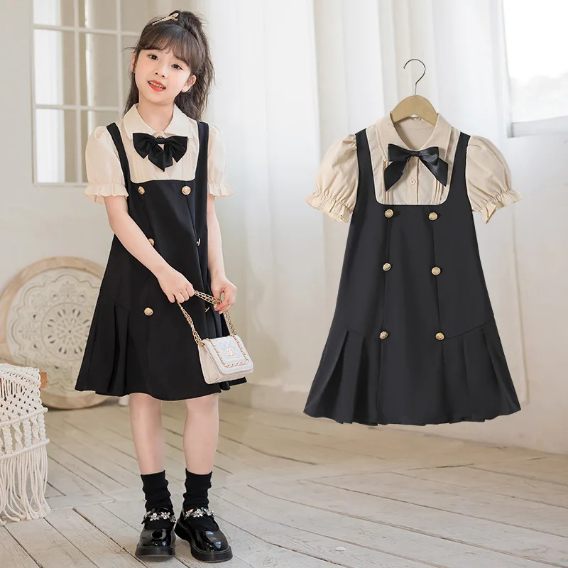 

Korean Children's Clothing 2025 Summer Junior Girl One-piece Dress Tulle Dresses For Girl Children Clothes Hot Selling Kid Dress