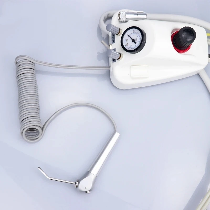HEXION Tragbare Dental-Turbineneinheit mit 3-Wege-Spritze & 2/4-Loch Hochgeschwindigkeits- und Niedriggeschwindigkeits-Handstück, funktioniert mit Luftkompressor – Zahnmedizinische Ausrüstung – Detail 6