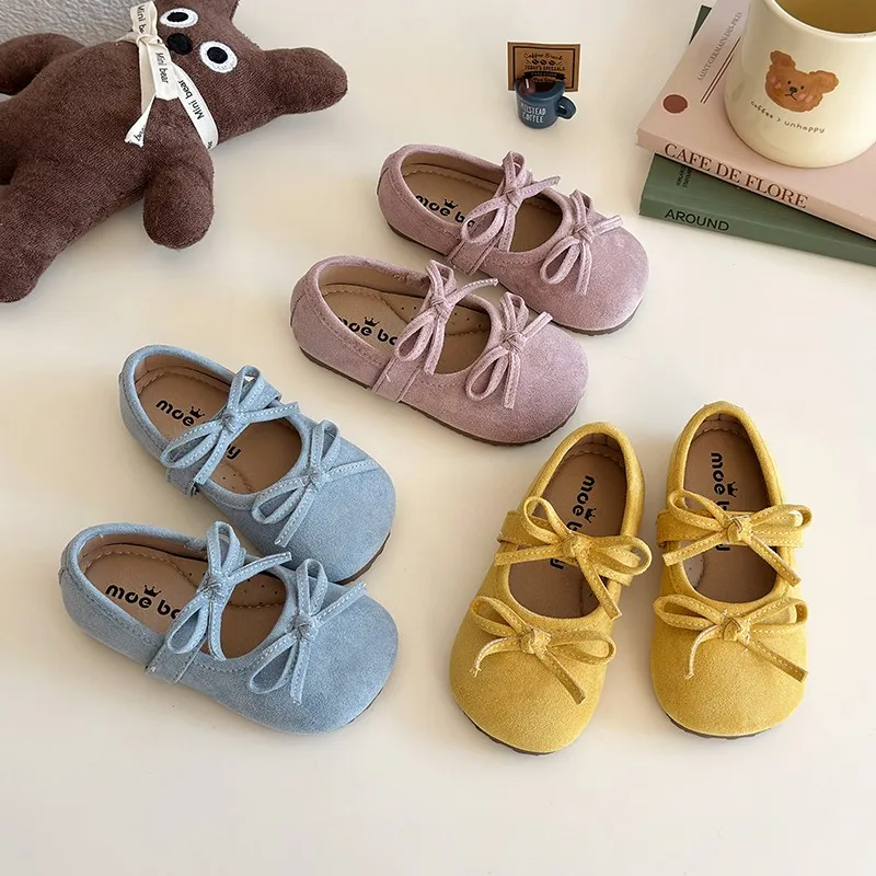 

Новые весенние балетки на плоской подошве для девочек, детские модные туфли во французском стиле с мягкой подошвой, элегантное платье принцессы Мэри Джейн с бантом, одинарные туфли