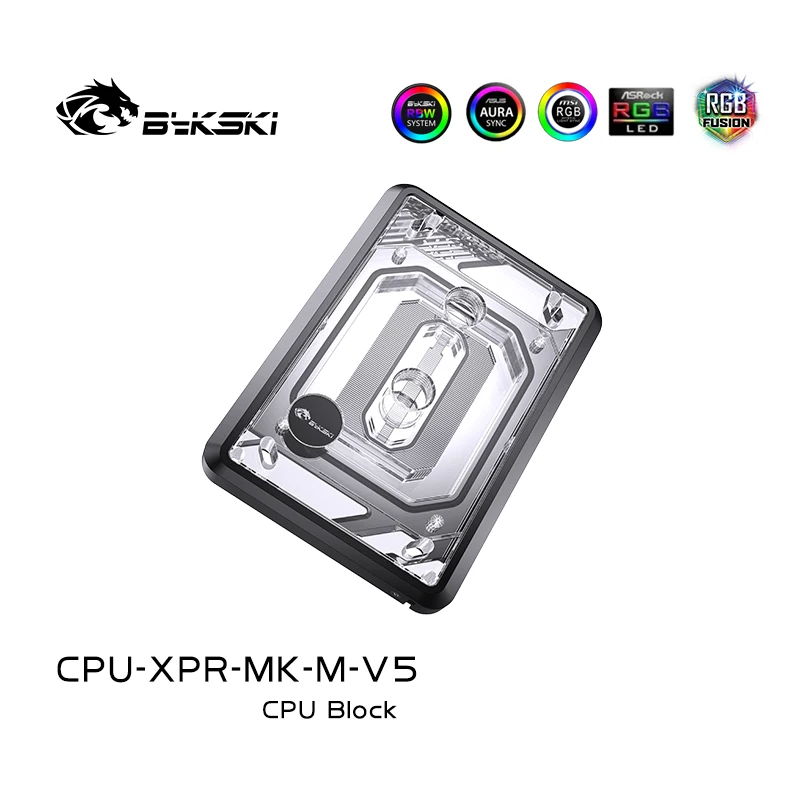 Imagem -04 - Bykski Microchannel Water Cooler Radiator Cpu Block Use para Intel Lga1700 1200 2011 Amd Ryzen 0.2 mm Cpu-xpr-mk-i M-v5