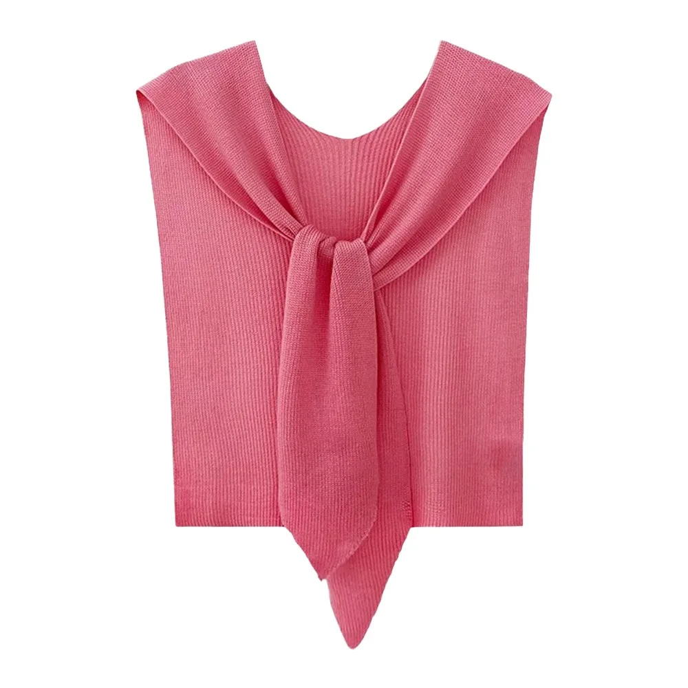 

Модная разноцветная вязаная шаль-накидка, многофункциональная верхняя одежда, удлиненная и расширенная, с эффектом стройности, имитация воротника, для девушек и женщин