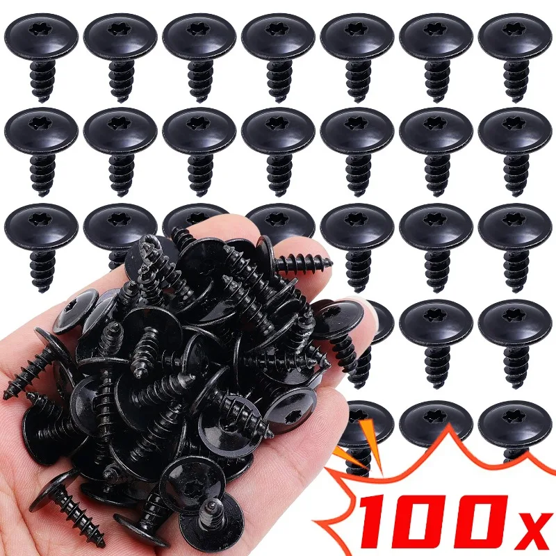 Car Body Screws Mudguard N90974701 for VW Golf Metal Self Tapping Screw Rivet Black Fastener Bolt Cross Self Tapping Phillips