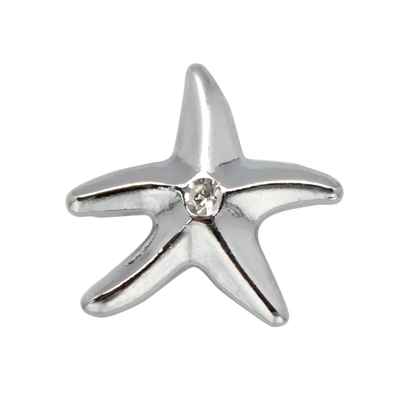 10pcs 10mm Slide Charms Starfish DIY Charms Internal Dia.10mm Fit Band Wristband Pet Collar