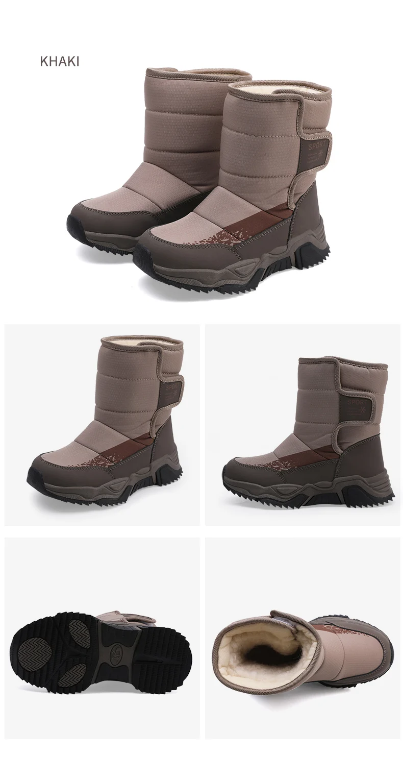 Kinder-Schneestiefel Winter High-Top Kinderschuhe mit Klettverschluss Baumwollschuhe für Schüler Outdoor Bequeme Rutschfeste Stiefel mit Dicker Sohle – Detail 24