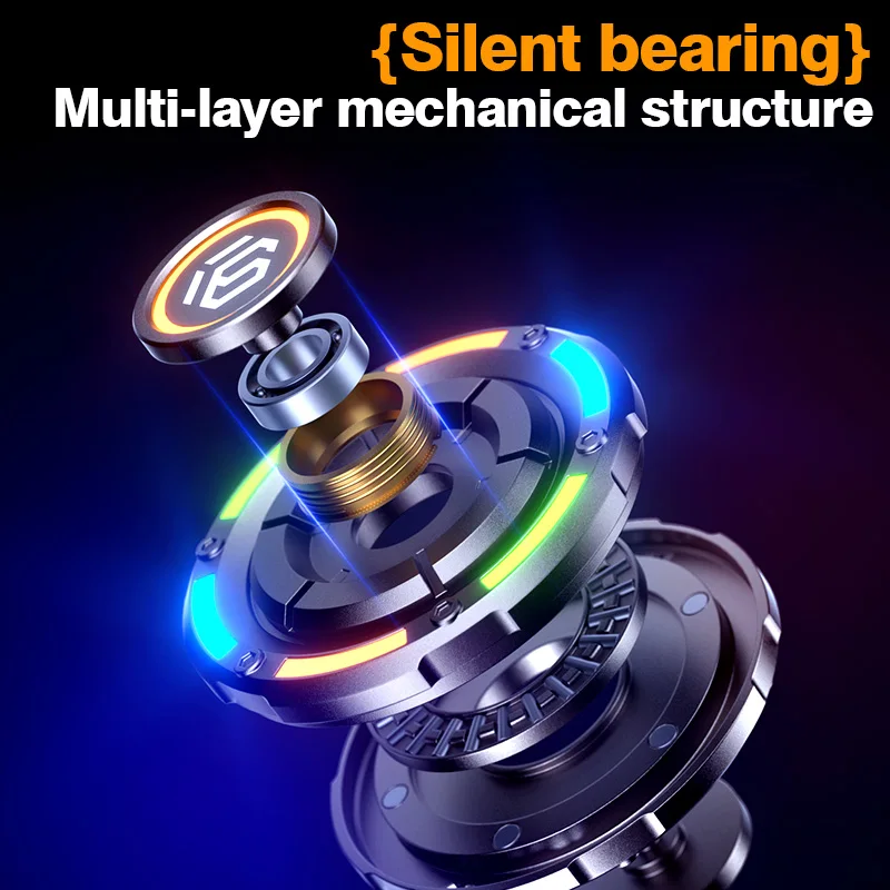 Luminous metal push card EDC fingertip gyroscope, adult creative stress-relieving toy, ADHD tool, office desktop EDC