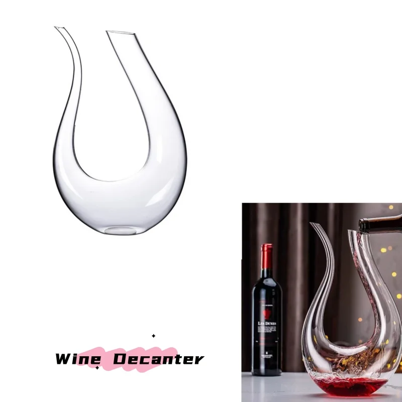 1Pc High Quality Crystal U-shaped Wine Decanter Gift Box Swan Decanter Creative Wine Separator