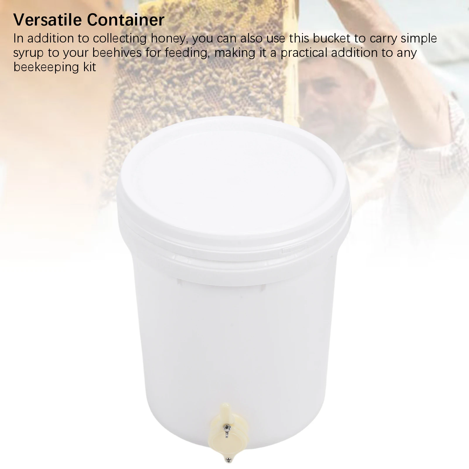 5 Gallon Honey Bucket with Lid and Gate Plastic Honey Storage Container for Beekeeping 5 Gallon Bucket Honey Bucket with Gate