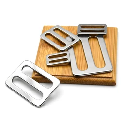1 Piece Stainless Steel Tri-Glide Buckle Full Slider Strap Adjuster Square Ring for Backpack Bag Parts Strap Belt Webbing