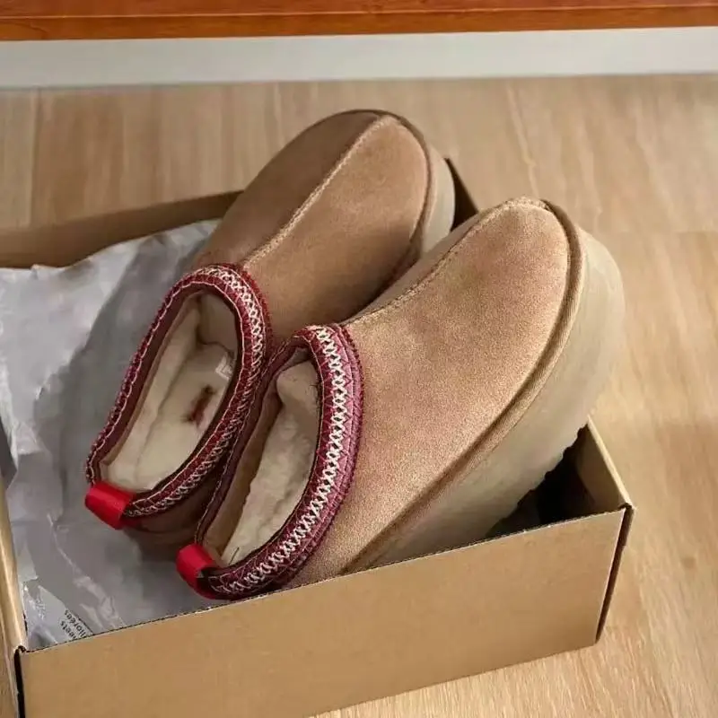 Новейшие зимние ботинки из кожи в этническом стиле на толстой подошве с подкладкой