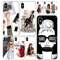 Girl Boss Pink Women Coffee Phone Case Cover For iPhone 11 12 13 Mini 14 15 Plus 16 Pro Max 17 Air 7 8 + SE Art Customized Funda