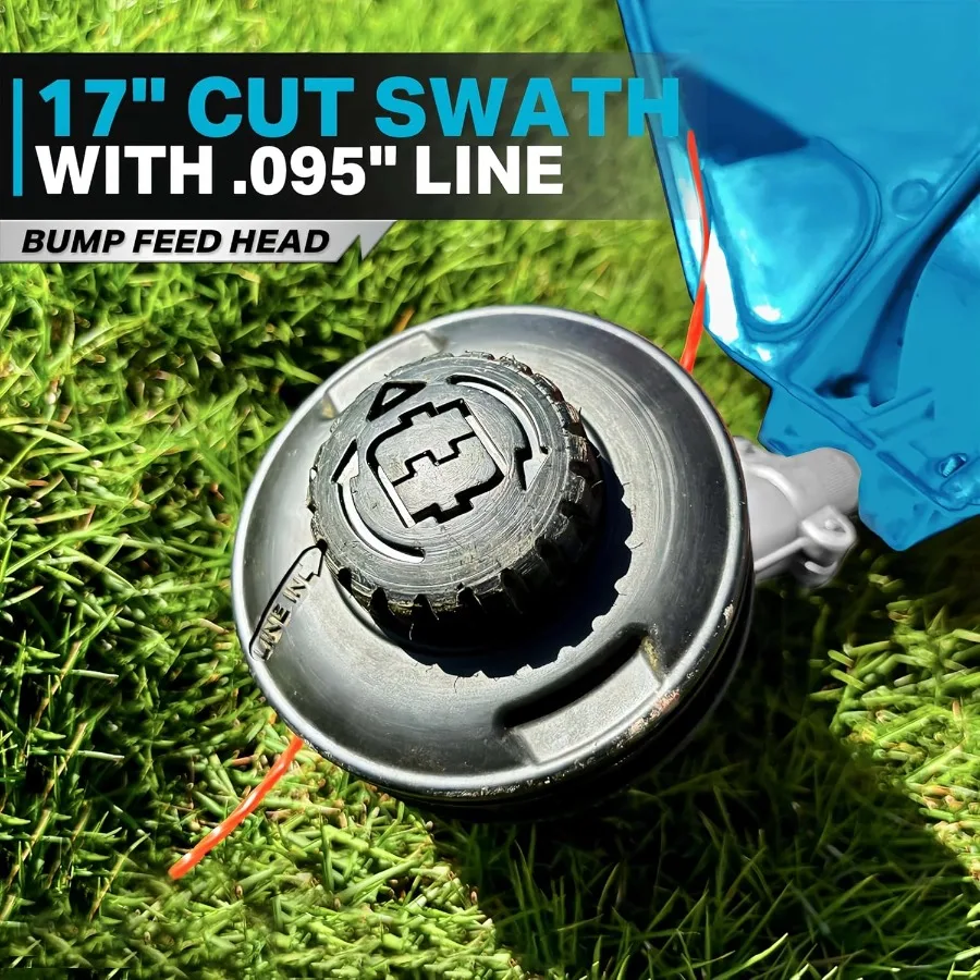 17 ماكينة تشذيب سلسلة لاسلكية مع بطارية ليثيوم 40 فولت وشاحن سريع لبطارية عالية السعة 4.0 أمبير في الساعة تتضمن خط 0.095 لـ Efficie