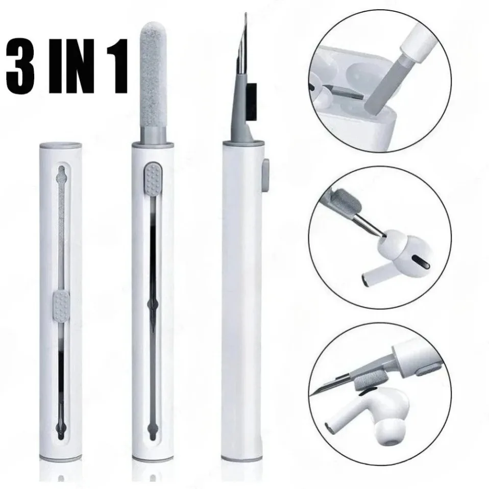 3 In 1 Sliding Cleaning Pen for  Earphones Brush for Airpods 3 Pro Series Case Headsets Cleaners Earbuds Cleaning Tools