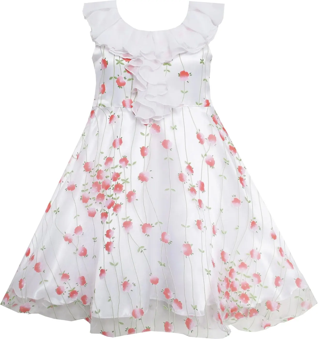 Girls Dress Pink Flower Tulle Pageant Party Holiday