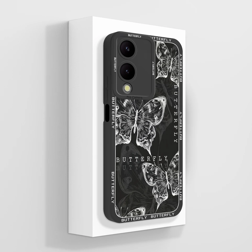 زهرة السائل غطاء سيليكون لينة لفيفو ، حالة الهاتف ، حماية الكاميرا ، جميلة ، Y17S ،