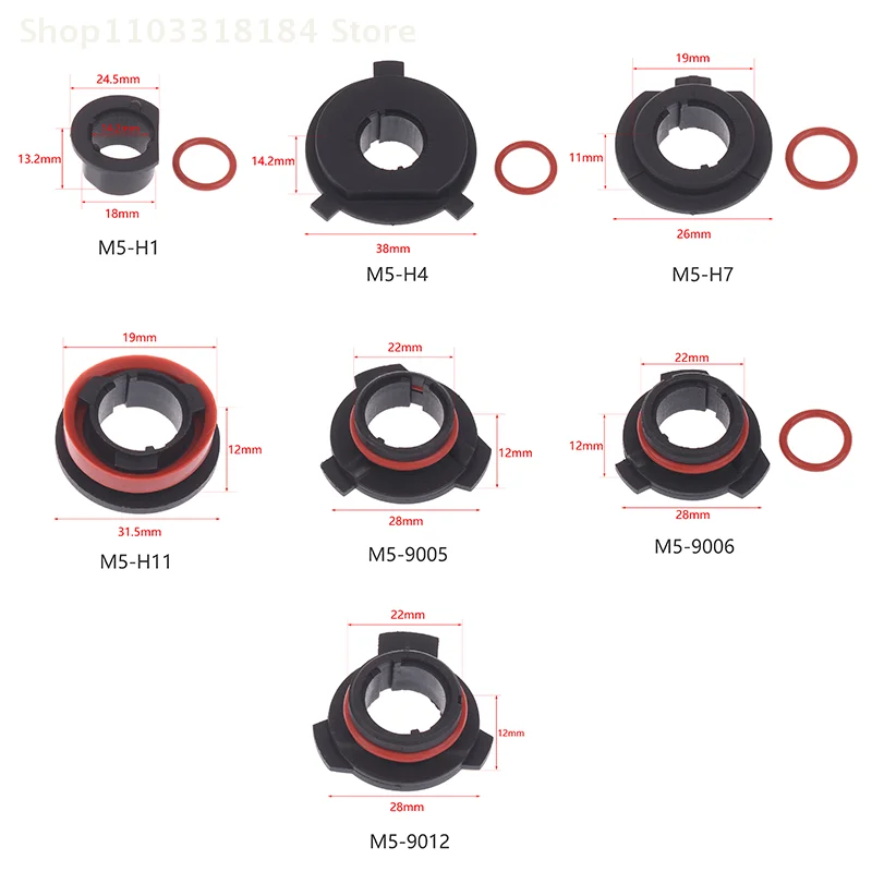 

Car LED Headlight Bulb Base H1 H4 H7 H11 9005 9006 9012 High-Temperature LED Lamp Holder Adapter
