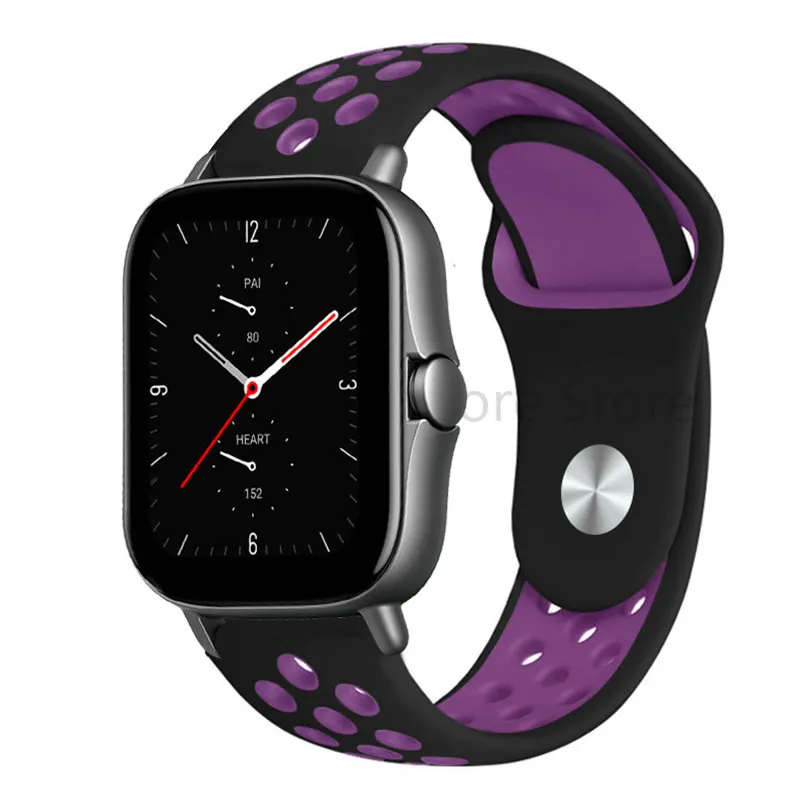 20mm 22mm bransoletka na pasek Amazfit silikonowy GTS/2/2e/GTS2 Mini/GTR 42mm/47mm/GTR2/2e/stratos 2/3 sportowy pasek do zegarka Amazfit bip