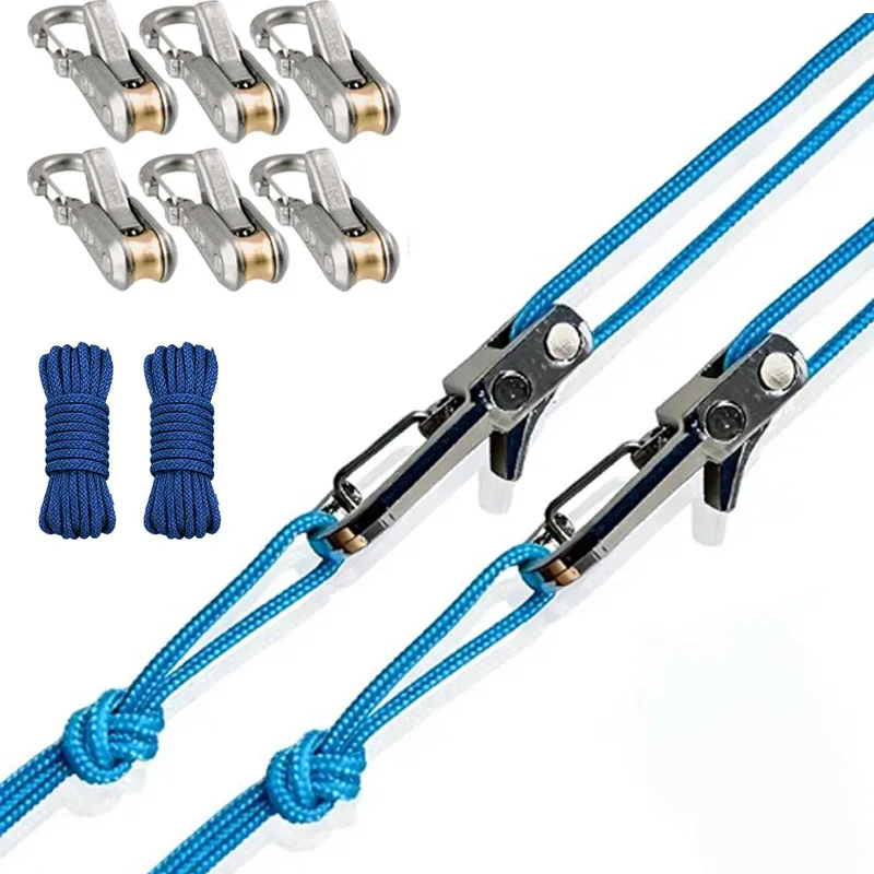 

New Adjustable Rope Tightener Rope Tensioner Stainless Steel Rope Fastener With Umbrella Rope Outdoor Camping Equipment Fixing