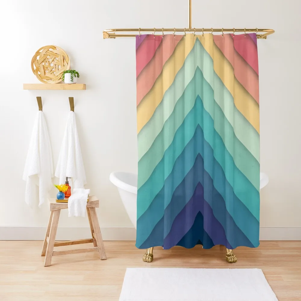 

Retro Chevrons 002 Shower Curtain Shower Curtains Waterproof