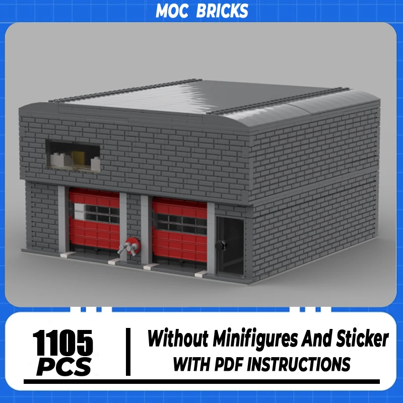 

Fire Fighting Moc Building Blocks Fire Station City Street View Technical Bricks DIY Assembly Construction Toys For Holiday Gift