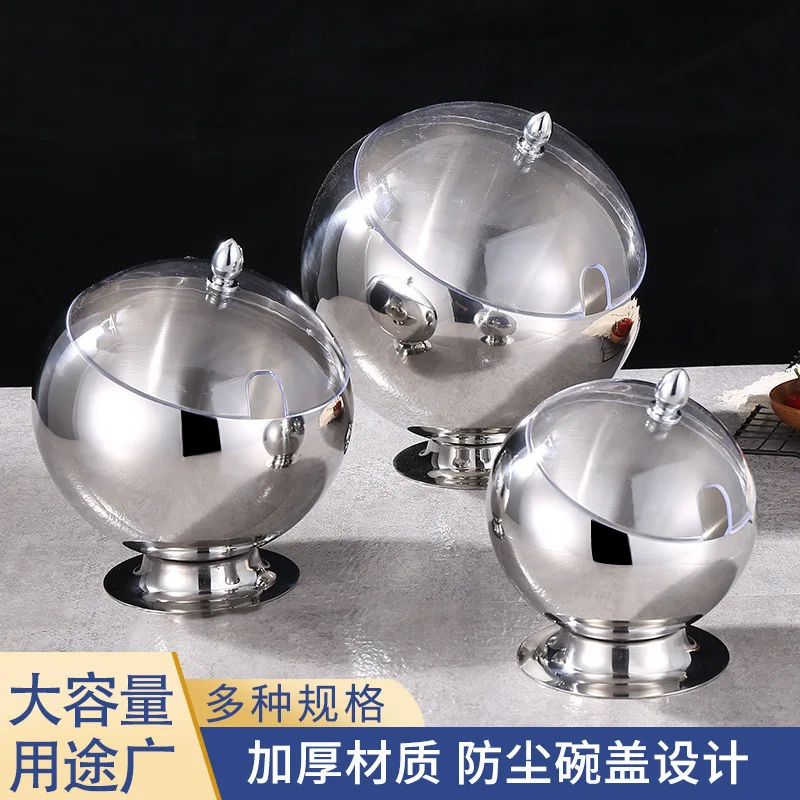 Stainless steel slanted mouth bowl thickened KTV ashtray hotel buffet desktop trash can hot pot restaurant sauce bowl can