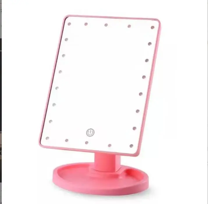 led touch screen illuminated makeup mirror box mul Backlit Vanity Mirror Detachable/Storage Base 3 Colors Dimming Light Mirror