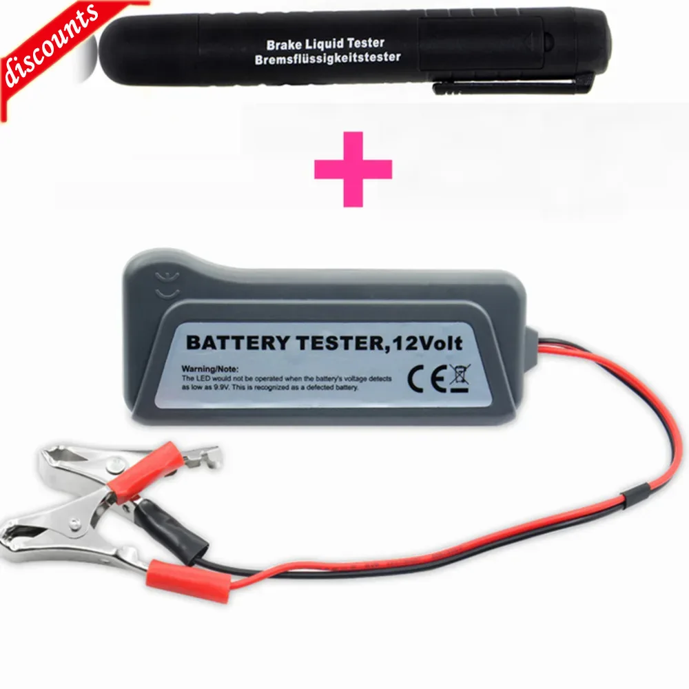 Hot Selling 12V Digital Battery Alternator Tester With 6 LED Lights Display Battery Testers With Brake Fluid Tester