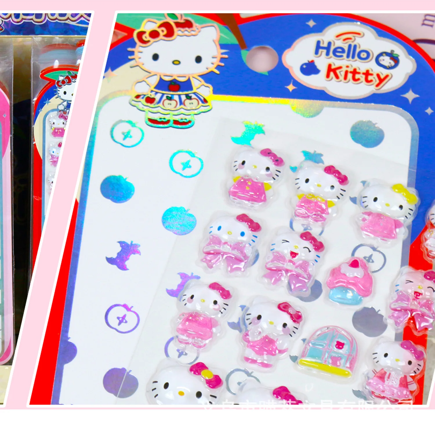 New model Hello Kitty Stickers, 3D Embossed Decals for Notebook Phone Case Photo Album Dairy