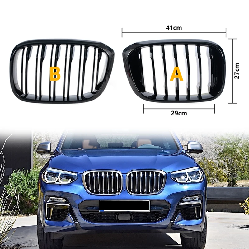 

Автомобильный передний бампер, решетка для почек для BMW G01 G08 X3 G02 X4 2018 2019 2020-2022, глянцевый черный бампер, гоночные решетки, автомобильные аксессуары