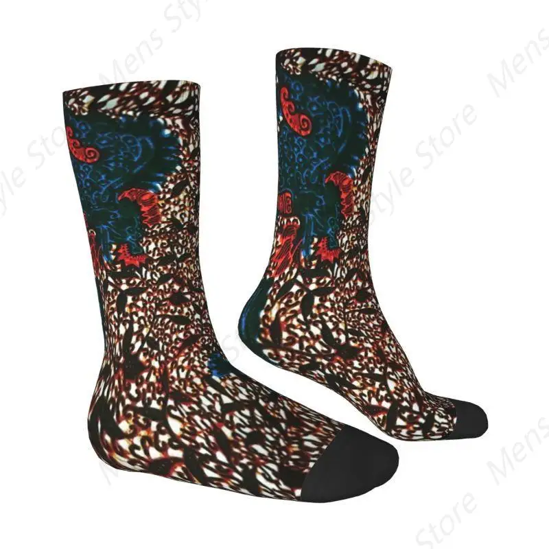 African Ankara Print Inspired Art Men's Crew Socks Unisex Kawaii 3D Printing Dress Socks