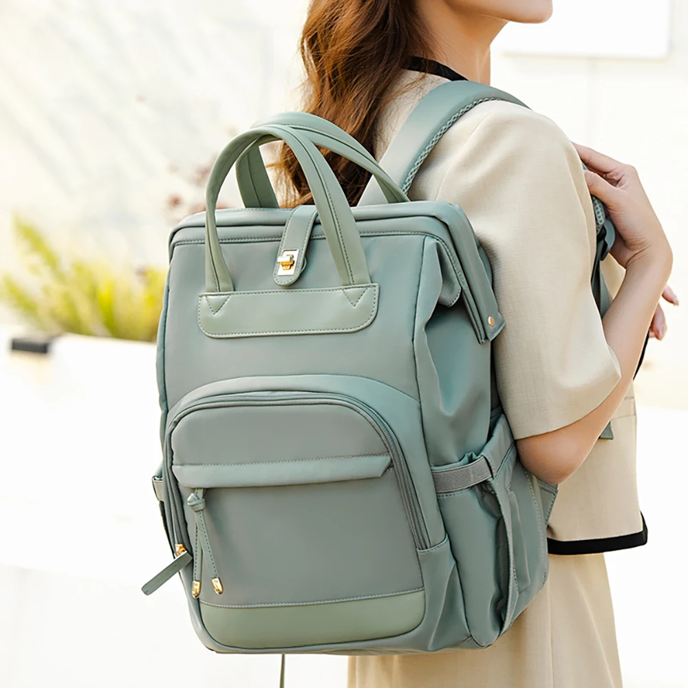 

Сумка для подгузников Светло-шавратный зеленый рюкзак в повседневном стиле с несколькими отделениями Гладкий, удобный для путешествий, универсальный для мамы, ухода за ребенком, ежедневное использование