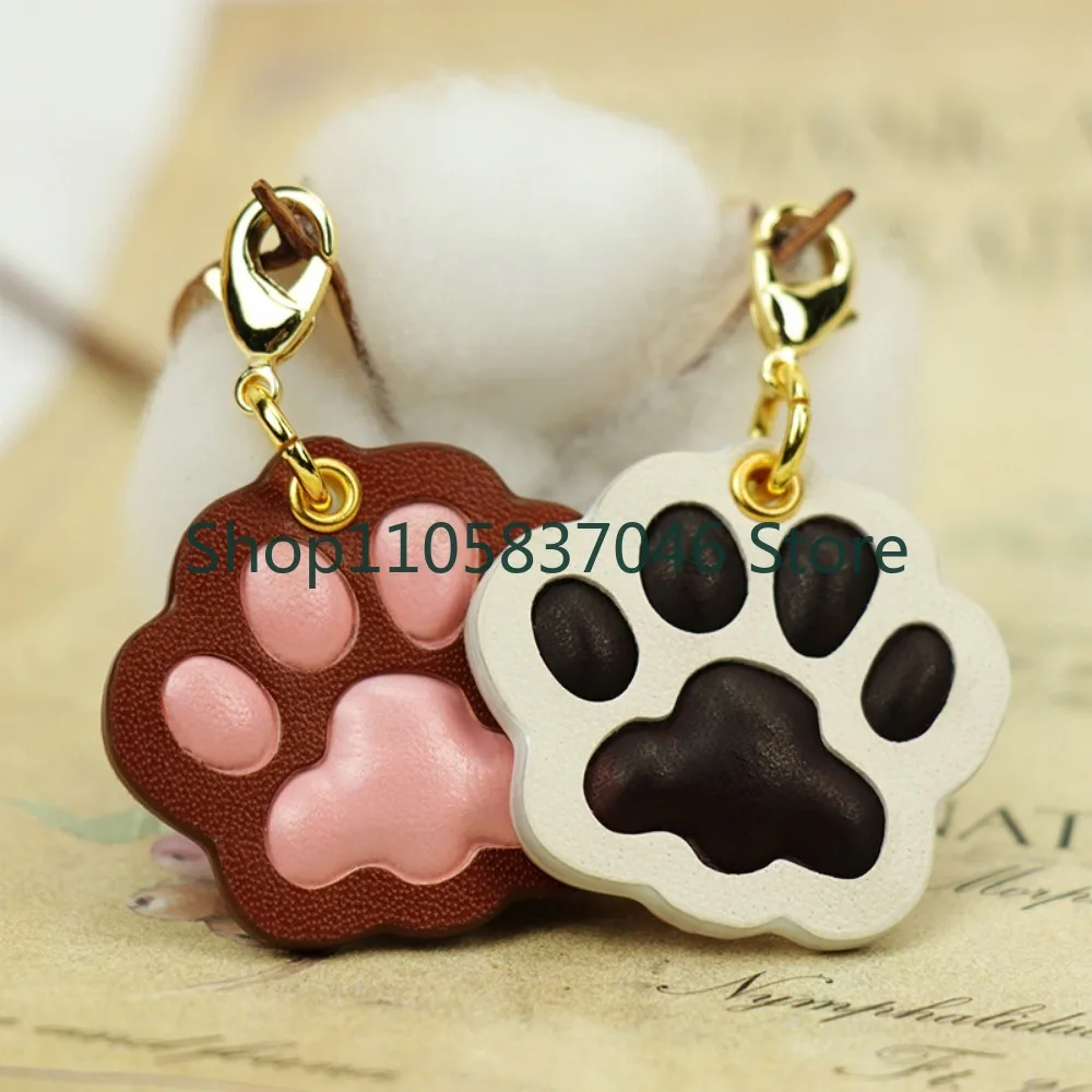 Claw Keychain Creative Cartoon Genuine Leather Car Keychain Dog Claw Pendant Customized Exquisite Cute Bag Pendant