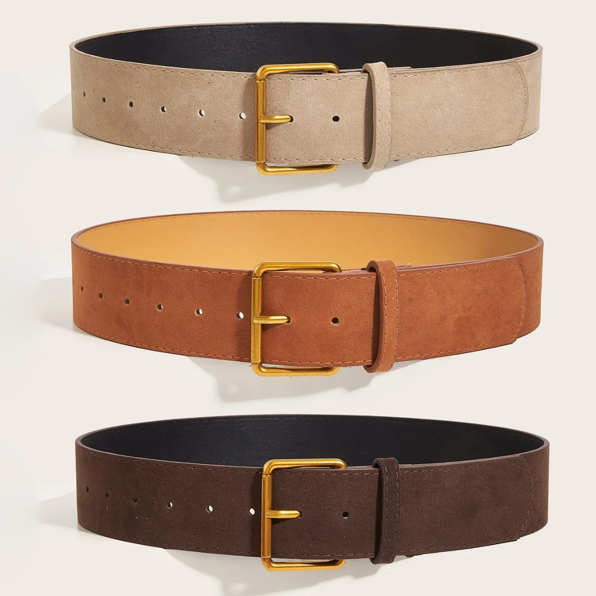 

Retro Maillard Style Wide Version Belt, Women's Waist and Thin Matching Skirt Temperament, American Spice Girl Style Belt