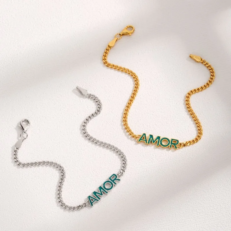 

Series Hot Sale S925 Sterling Silver Fashion Trend Versatile Women's Bracelet with Letters