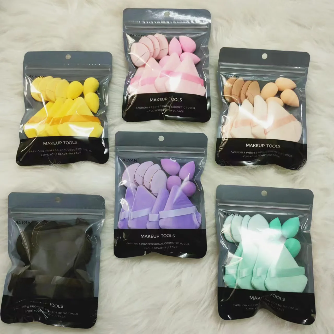 ファンデーションパウダー,メイクスポンジ,卵,ピンク,パープル,化粧道具,アクセサリー,マルチカラー,卸売り,12個用の柔らかい化粧品パフセット