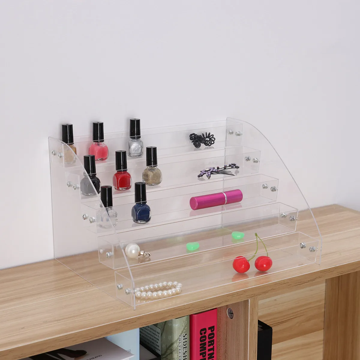 

5 Layers Acrylic Nail Polish Organizer Rack Storage Display Stand Durable Nail Polish Holder Organizer Stable Base