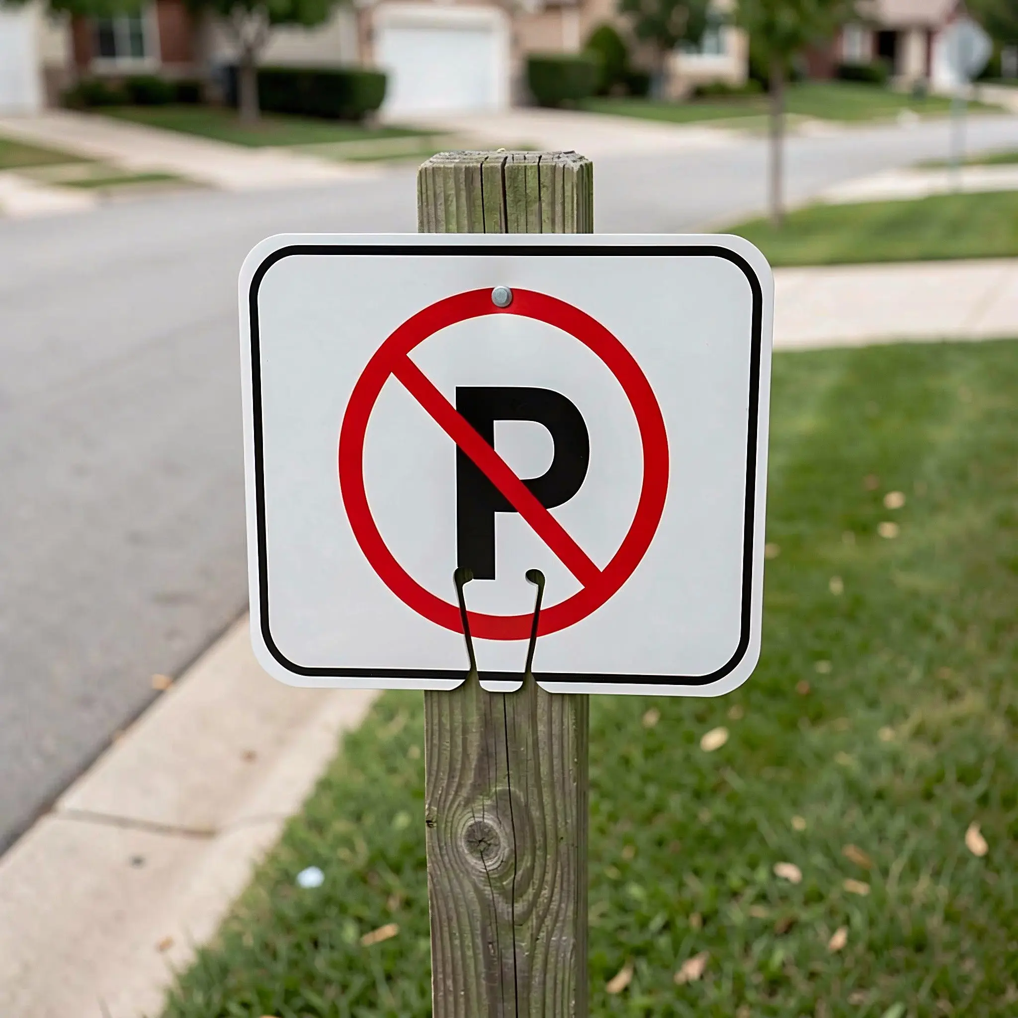 No Parking Prohibition Sign Heavy Duty Reflective Aluminum Outdoor Safety Traffic Sign Metal Plate for Parking Lot and Road Use