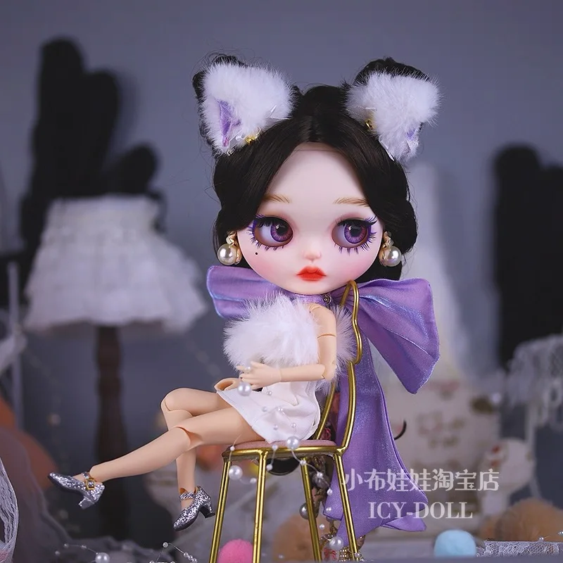 

ICY DBS Blyth Doll Clothe Cute Sexy Little Wildcat Dress With Bow Accessories 19 Joint OB24 Azone Doll Party Cosplay Dress Up